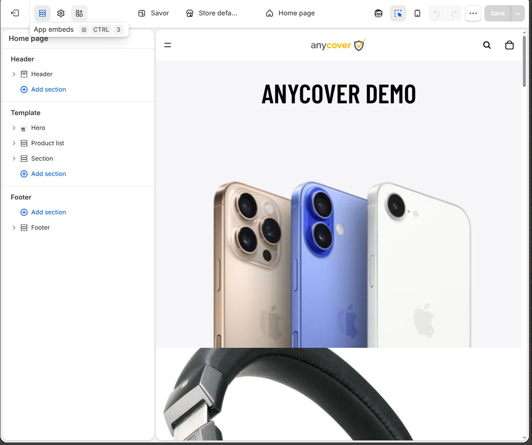 Open App embeds in the theme editor